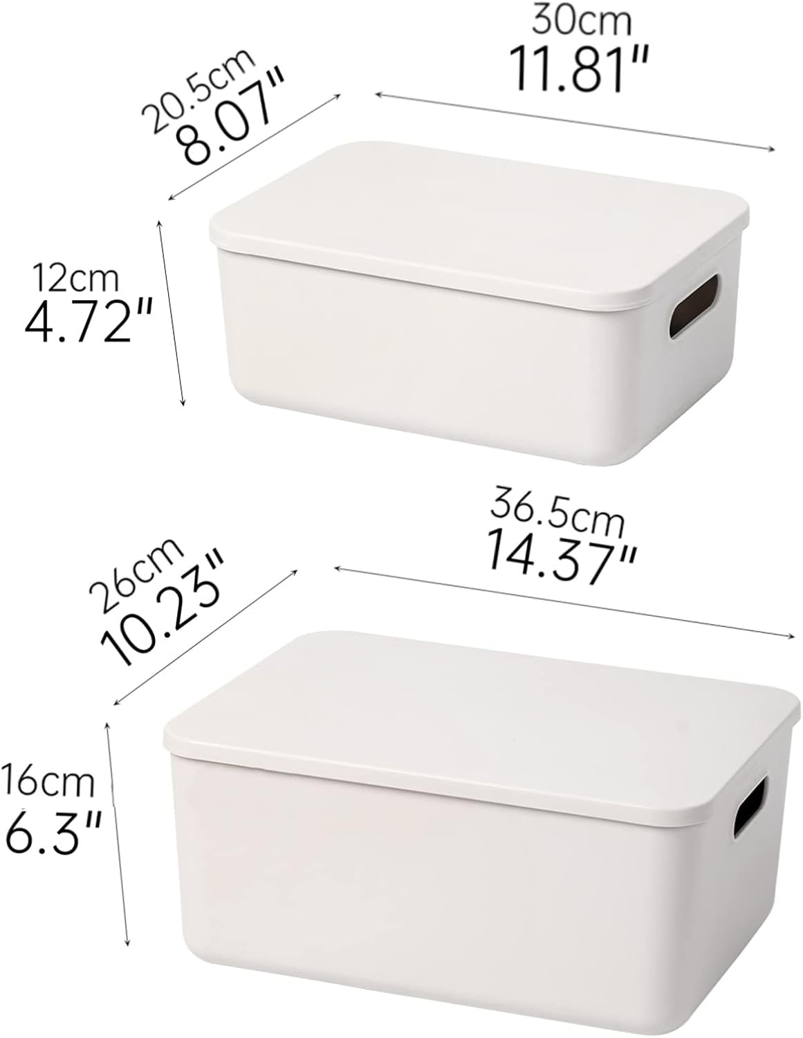 6 Pcs Small Plastic Storage Bins with Lids,Beige Storage Set, Stackable Lidded Design, Compact Size for Shelves, Plastic Bins for Everyday Organization